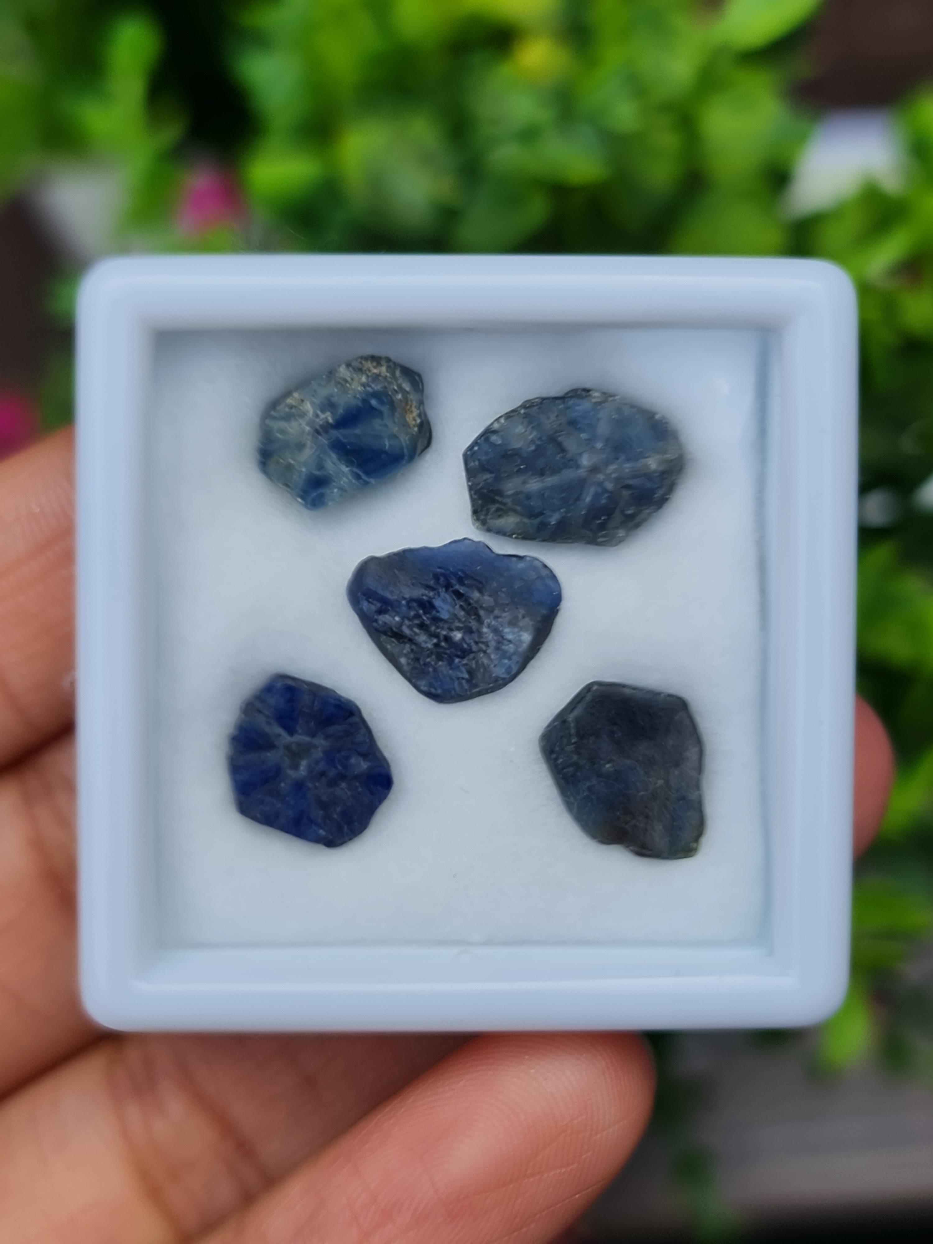 ก้อนผลึก ไพลิน ทราปิเช่ Trapiche Blue Sapphire Raw