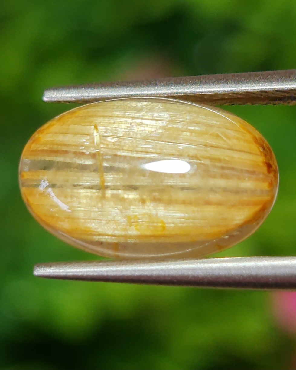 ตาแมว ไหมทอง ควอตซ์ Cat eye Golden Rutilated Quartz