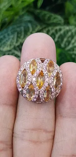 ซิทรีน พิ้งค์แซฟไฟร์ Citrine & Pink Sapphire